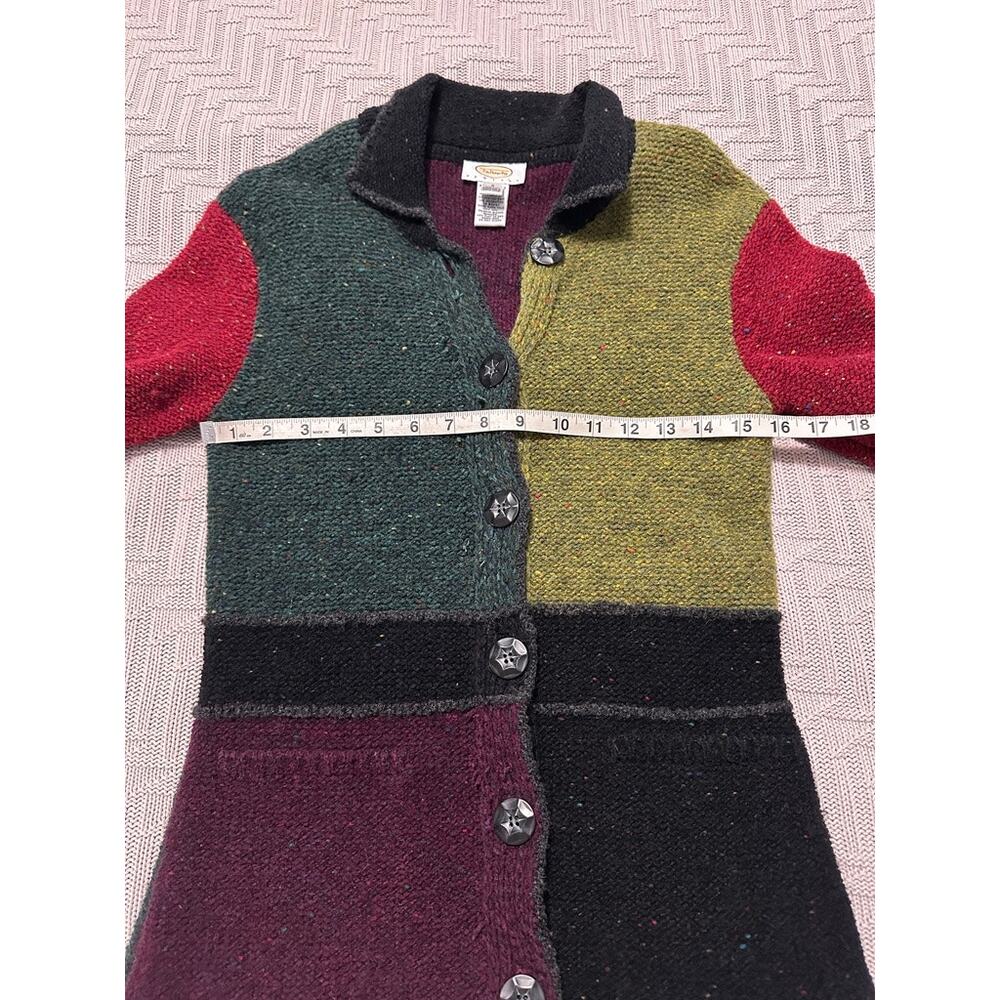 Talbots Fall Color Block Wool Duster Cardigan Siz… - image 5